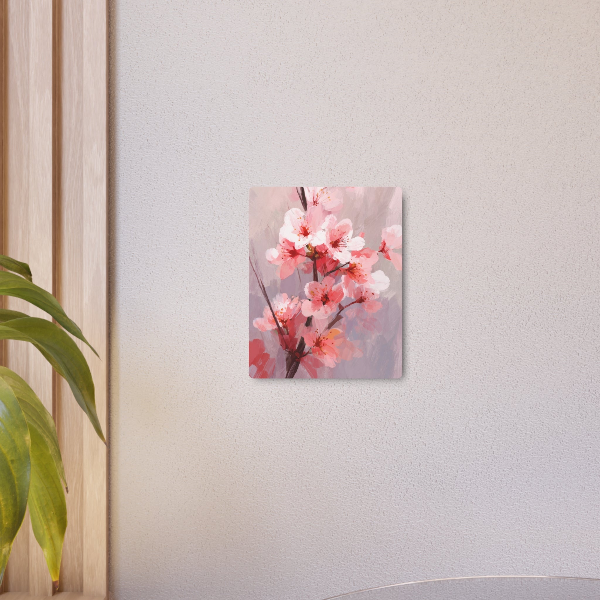 Cherry Blossom Metal Art Sign — Pink Floral Wall Décor