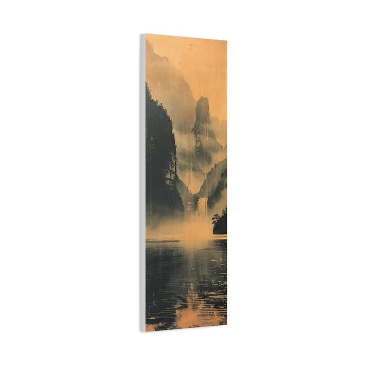 Chinese Landscape Art - Moody Mountain Lake Landscape Art - The Art Hub