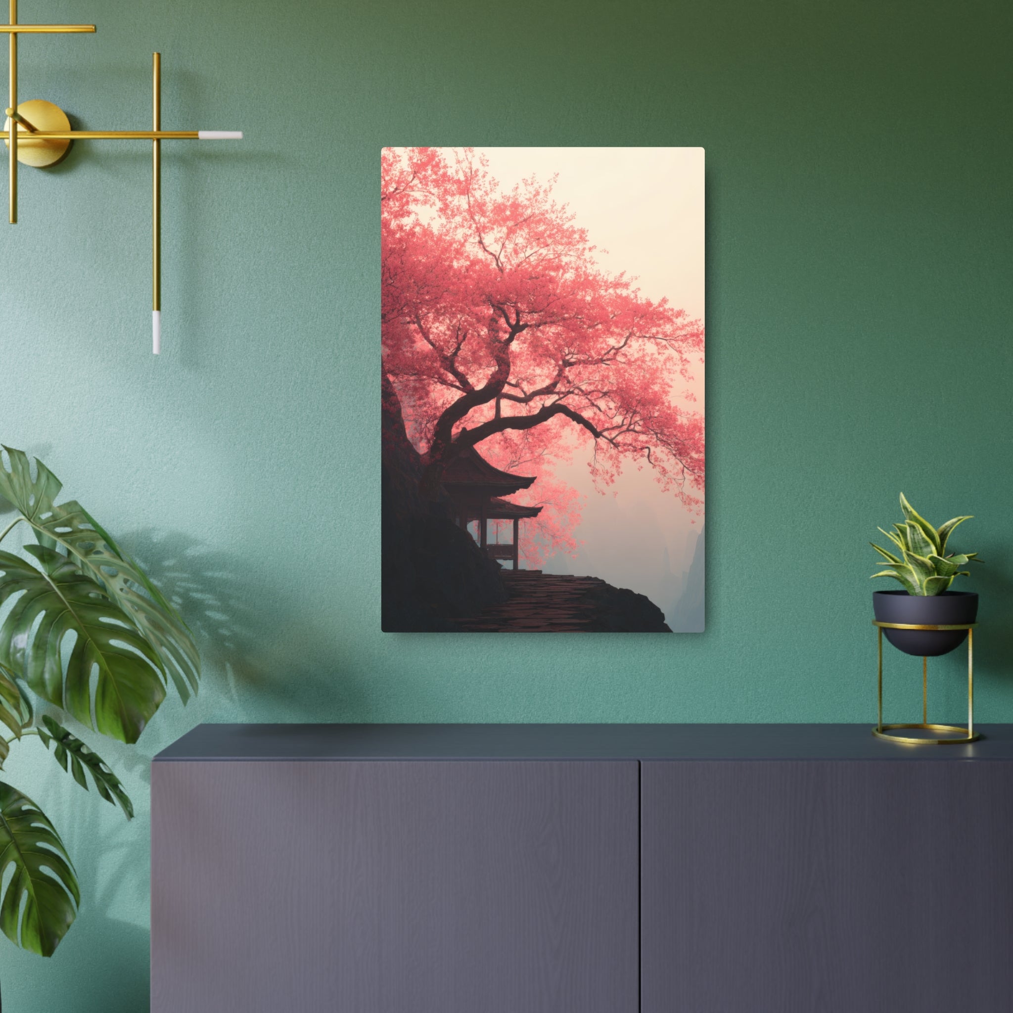 Metal Art Sign – Tranquil Cherry Blossom Zen Wall Decor