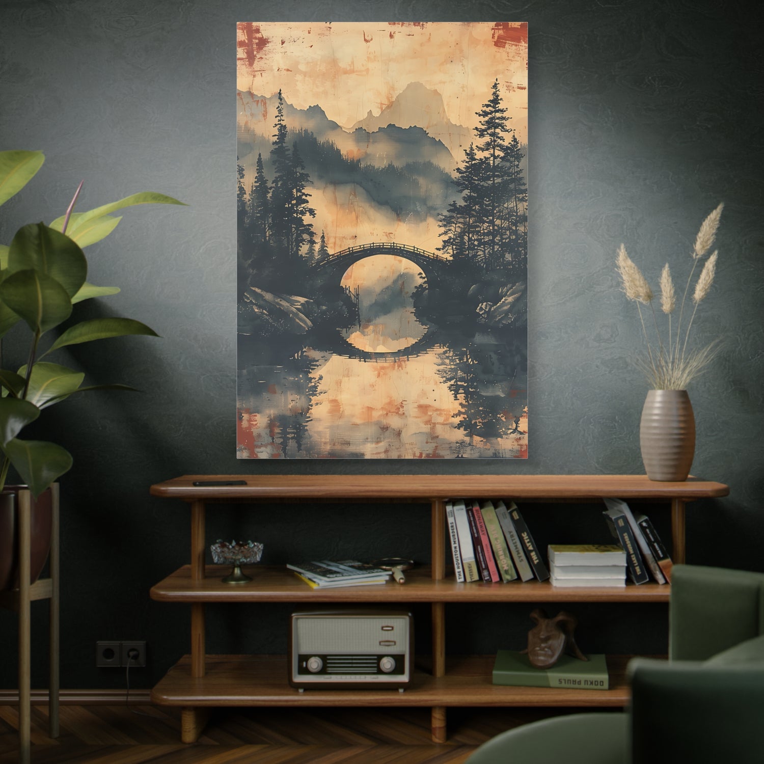 Chinese Landscape Painting Art — Misty Forest Landscape Matte Stretched Print - The Art Hub
