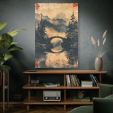 Chinese Landscape Painting Art — Misty Forest Landscape Matte Stretched Print - The Art Hub