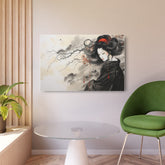 Metal Art Elegant Geisha Wall Plaque (Asian Ink-Style Décor) - The Art Hub