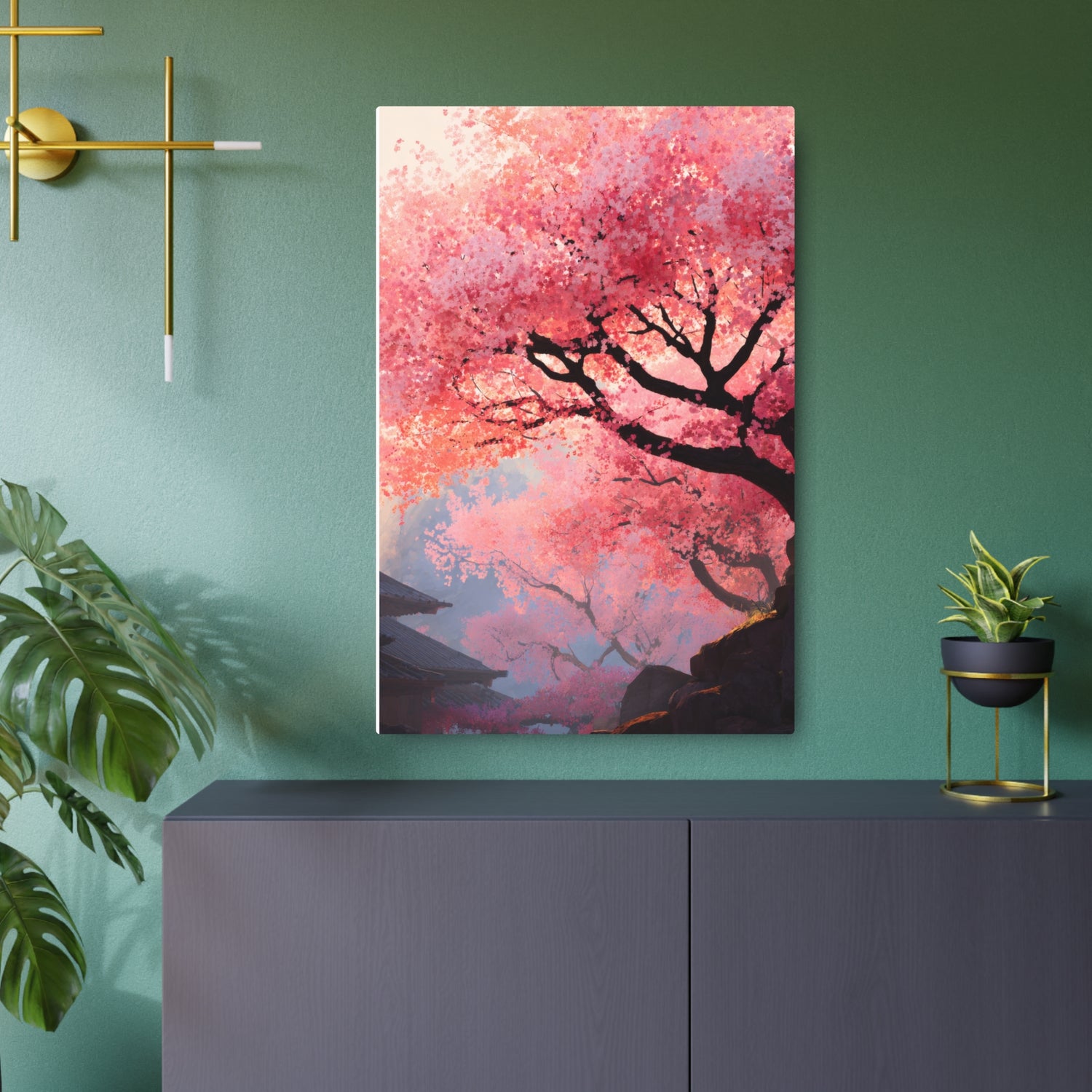 Cherry Blossom Metal Art Sign – Japanese Sakura Wall Decor - The Art Hub