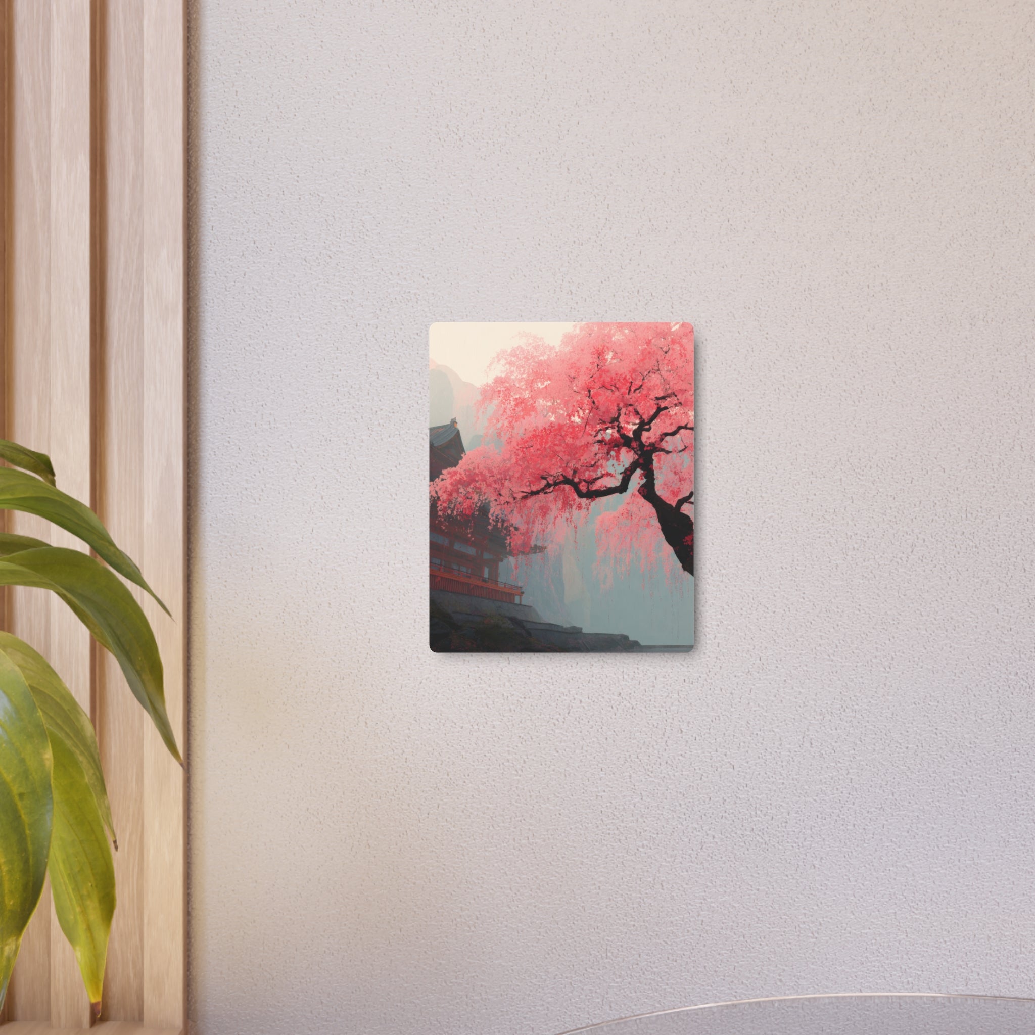 Cherry Blossom Metal Art Sign – Pink Sakura Landscape Wall Décor