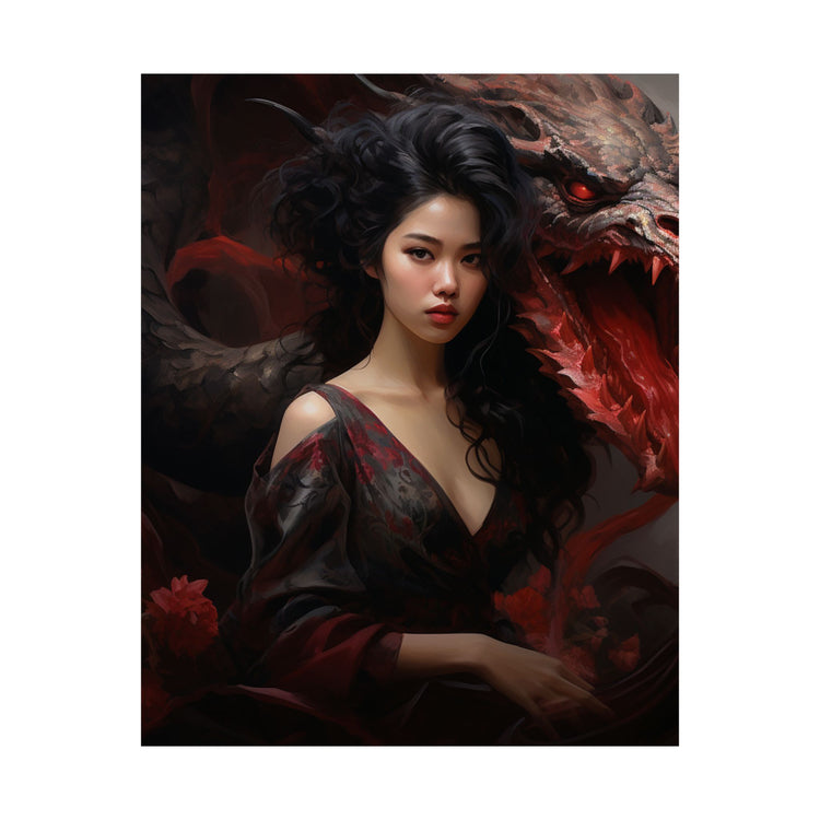 Dragon Empress Matte Poster — Dark Fantasy Portrait Wall Art - The Art Hub