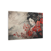Oriental Geisha Metal Art Floral Japanese Wall Decor - The Art Hub