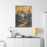 Mountain Mist Landscape Canvas Art— Rustic Pine Forest Wall Art - The Art Hub