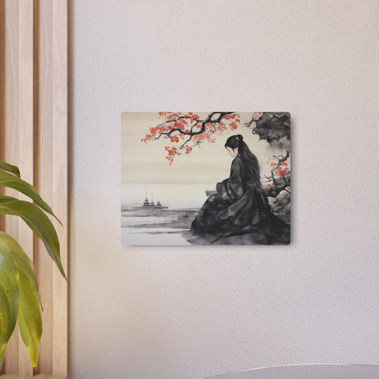 Metal Art Japanese Geisha Landscape Wall Art - The Art Hub