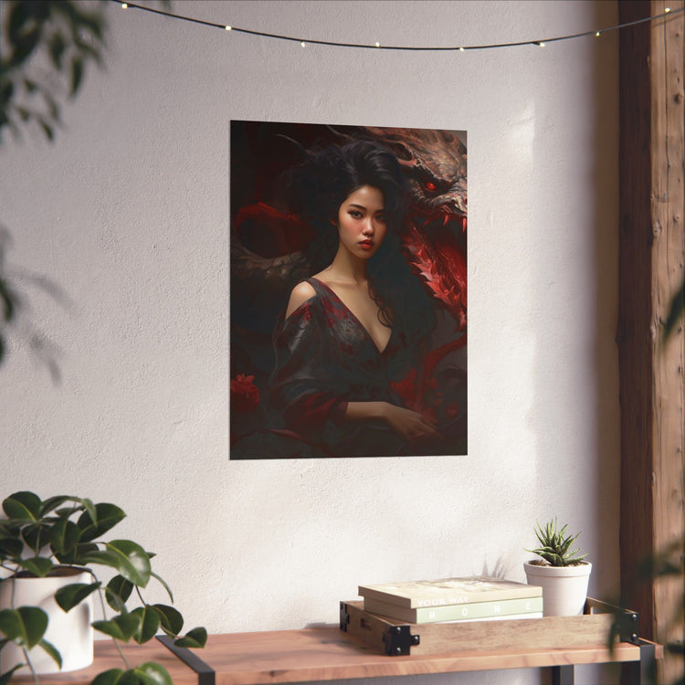 Dragon Empress Matte Poster — Dark Fantasy Portrait Wall Art - The Art Hub