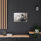 Oriental Lady Metal Art Serene Geisha with Cherry Blossoms Wall Decor - The Art Hub