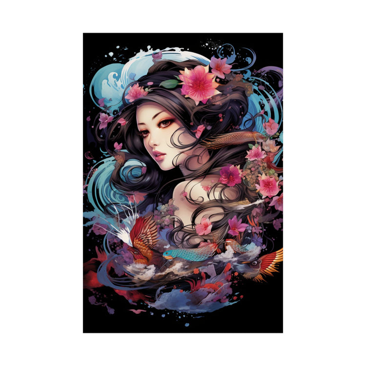 Matte Vertical Poster — Ethereal Floral Woman Art Print - The Art Hub