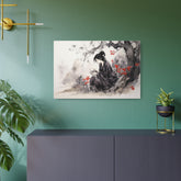 Metal Art Ink Wash Geisha Scene Wall Decor - The Art Hub