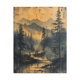 Mountain Mist Landscape Canvas Art— Rustic Pine Forest Wall Art - The Art Hub
