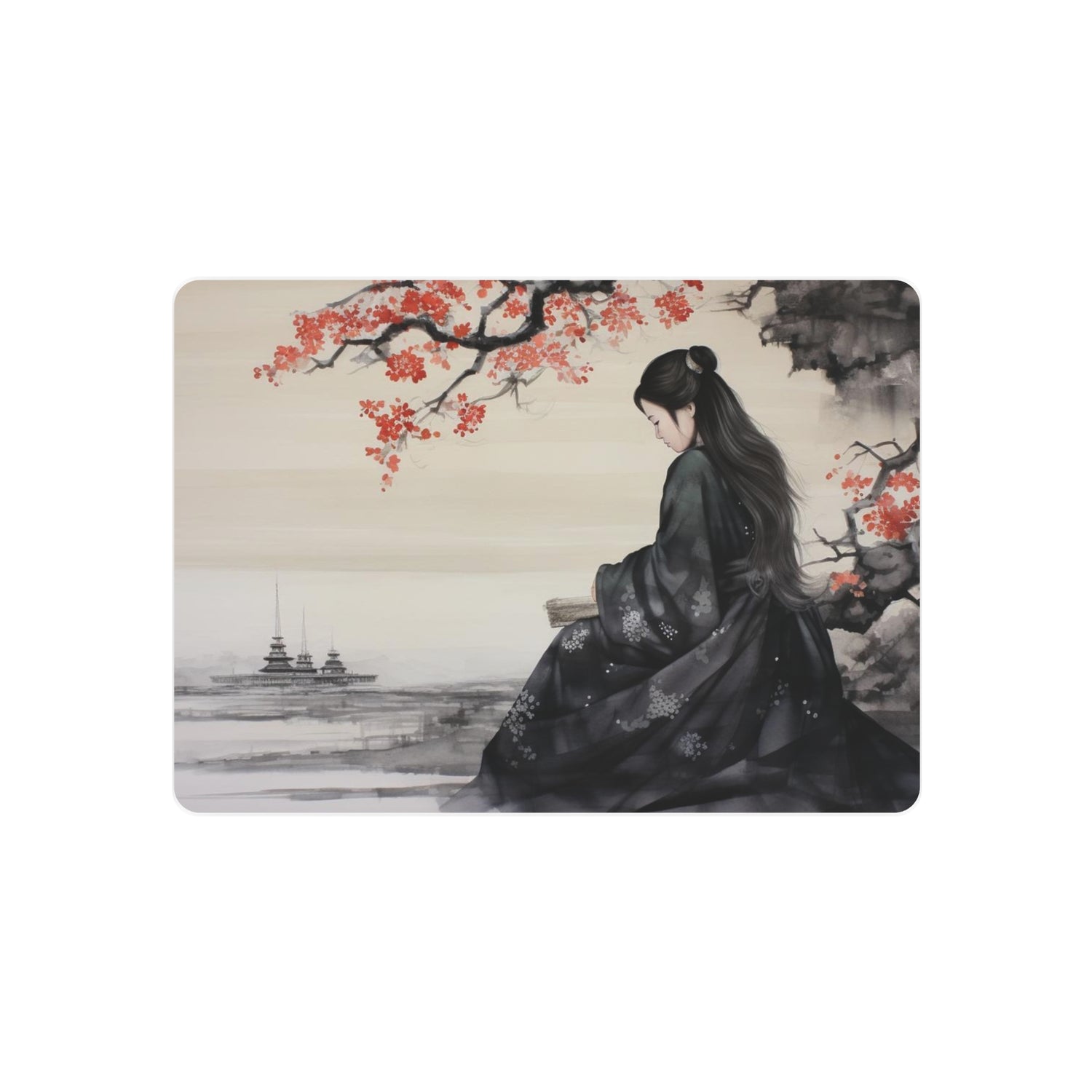 Metal Art Japanese Geisha Landscape Wall Art - The Art Hub