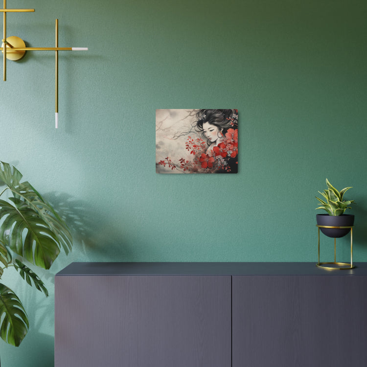 Oriental Geisha Metal Art Floral Japanese Wall Decor - The Art Hub