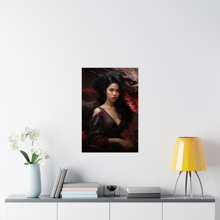 Dragon Empress Matte Poster — Dark Fantasy Portrait Wall Art - The Art Hub