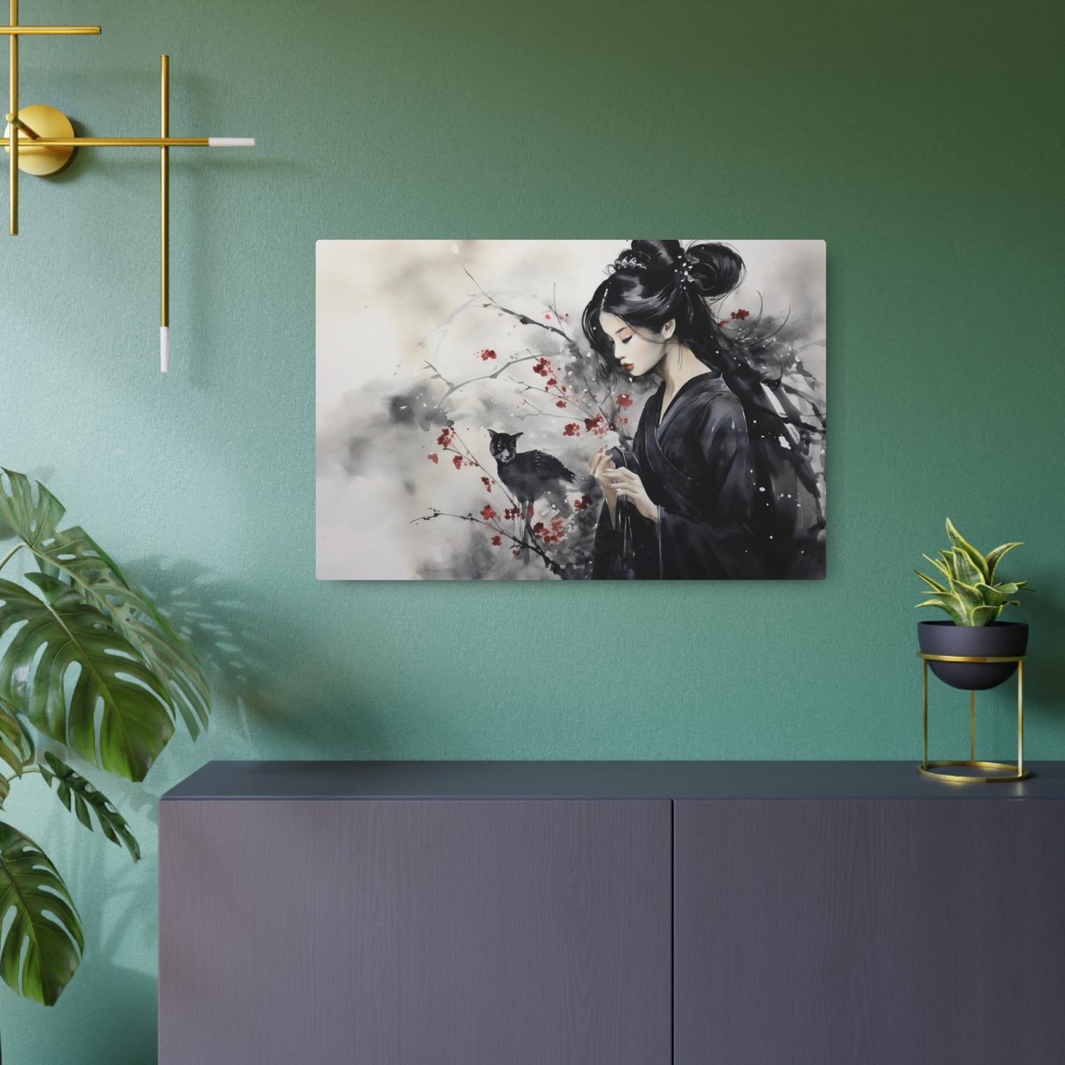 Metal Art Elegant Geisha & Cat Wall Decor - The Art Hub