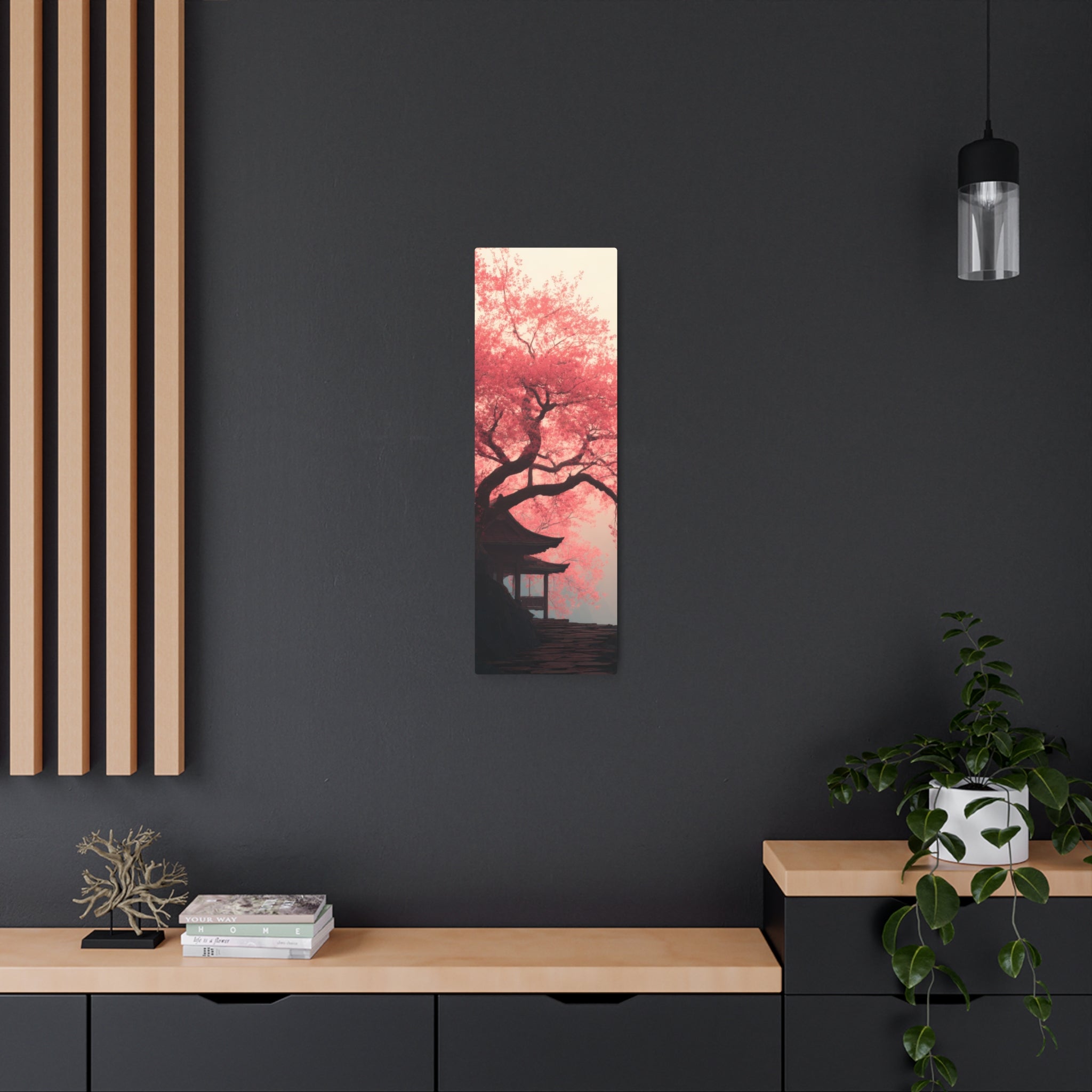 Metal Art Sign – Tranquil Cherry Blossom Zen Wall Decor