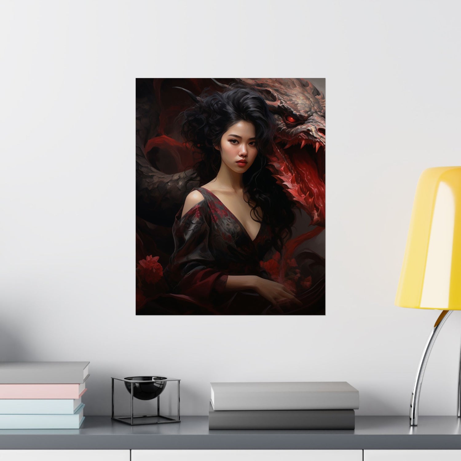 Dragon Empress Matte Poster — Dark Fantasy Portrait Wall Art - The Art Hub
