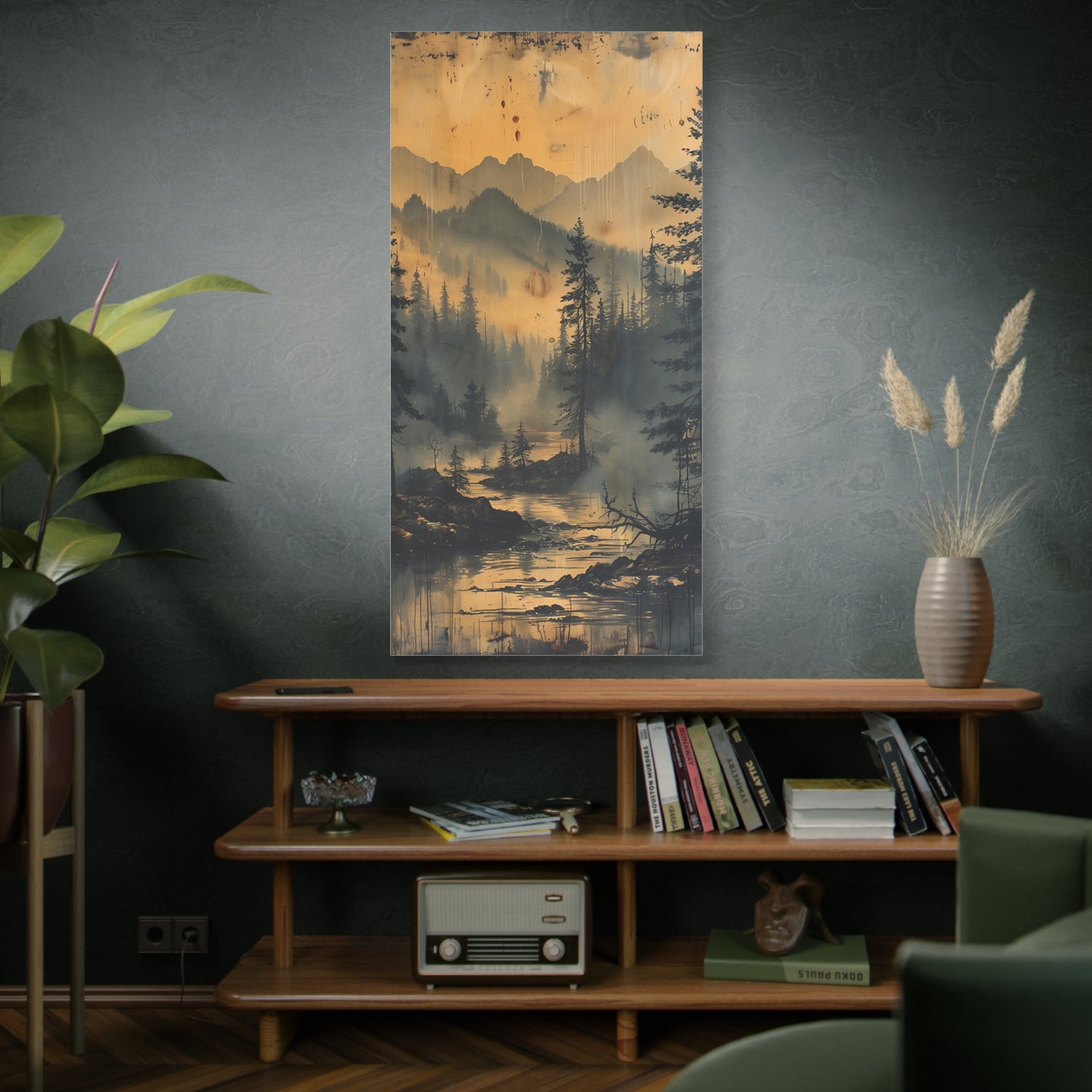 Mountain Mist Landscape Canvas Art— Rustic Pine Forest Wall Art - The Art Hub
