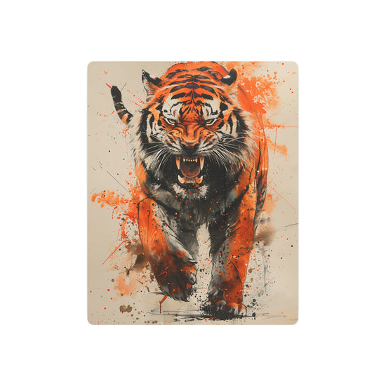 Roaring Tiger Metal Art Sign Bold Orange Wildlife Wall Decor - The Art Hub