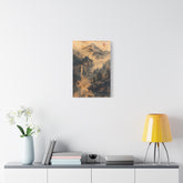 Zen Mountain Mist Canvas Art — Japanese Pagoda Landscape on Stretched Matte Canvas - The Art Hub