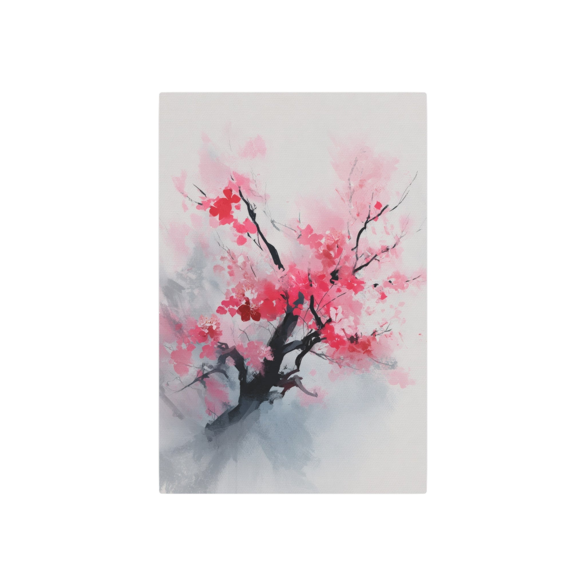 Cherry Blossom Metal Art Sign — Watercolor Pink Sakura Wall Decor