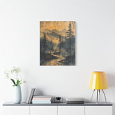 Mountain Mist Landscape Canvas Art— Rustic Pine Forest Wall Art - The Art Hub