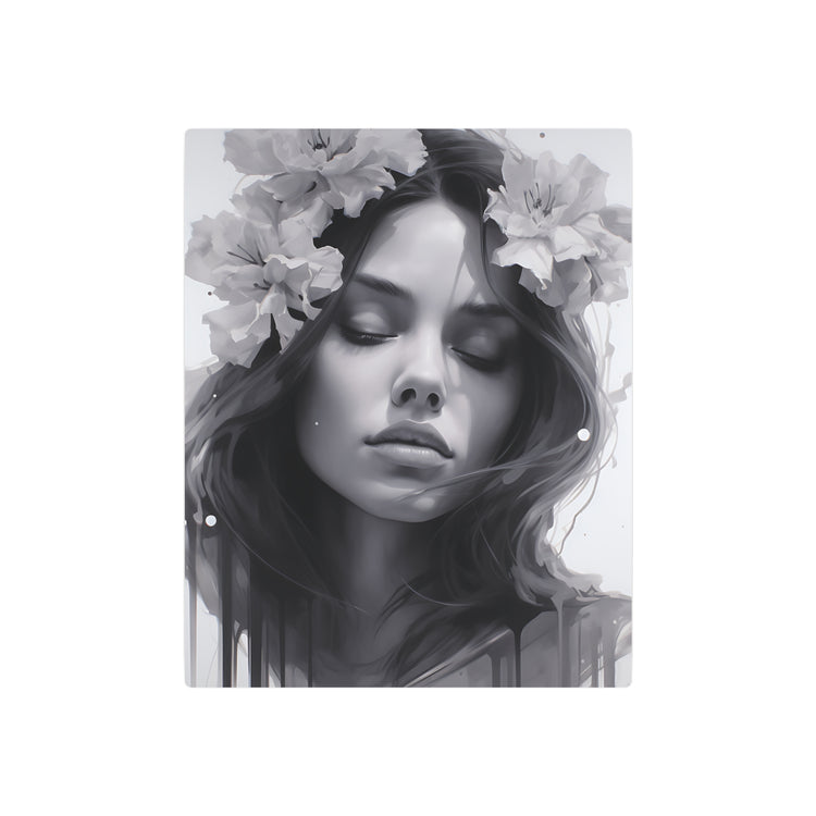 Metal Art — Beautiful Girl Floral Portrait Wall Decor - The Art Hub