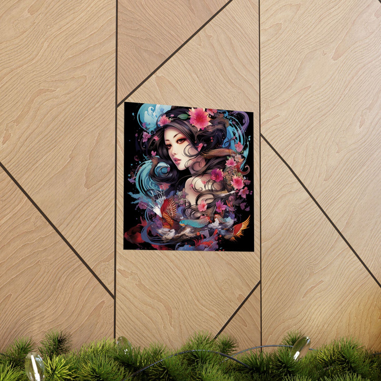 Matte Vertical Poster — Ethereal Floral Woman Art Print - The Art Hub