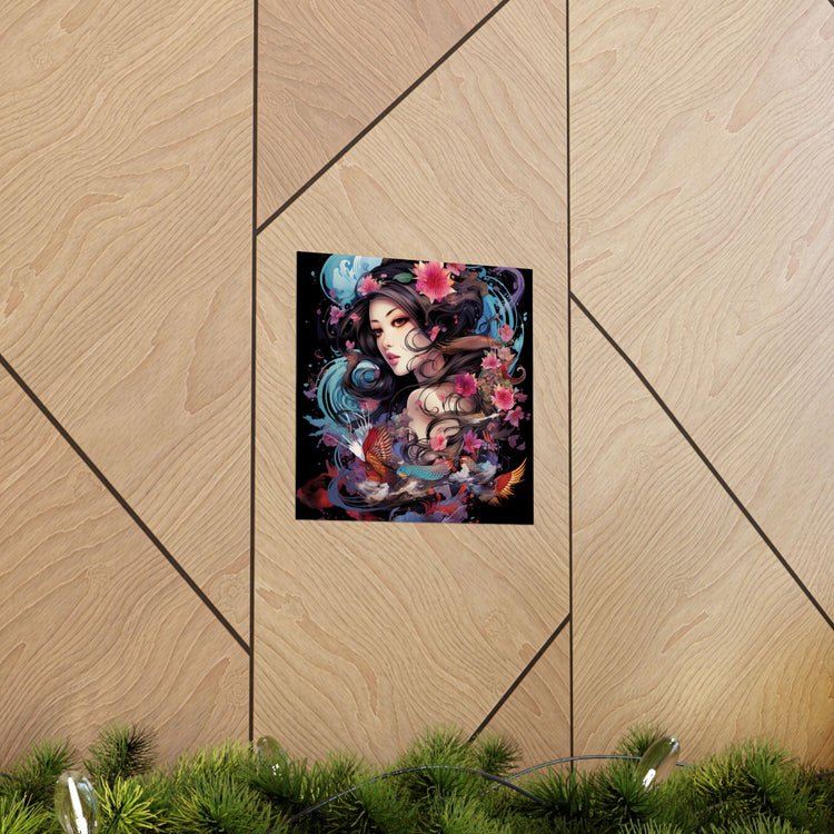 Matte Vertical Poster — Ethereal Floral Woman Art Print - The Art Hub