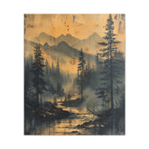 Mountain Mist Landscape Canvas Art— Rustic Pine Forest Wall Art - The Art Hub