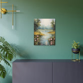 Metal Art - Tranquil Lakeside Meadow Landscape Wall Decor - The Art Hub