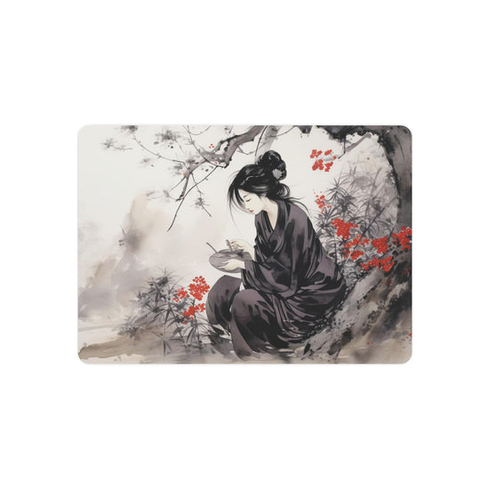 Metal Art Ink Wash Geisha Scene Wall Decor - The Art Hub