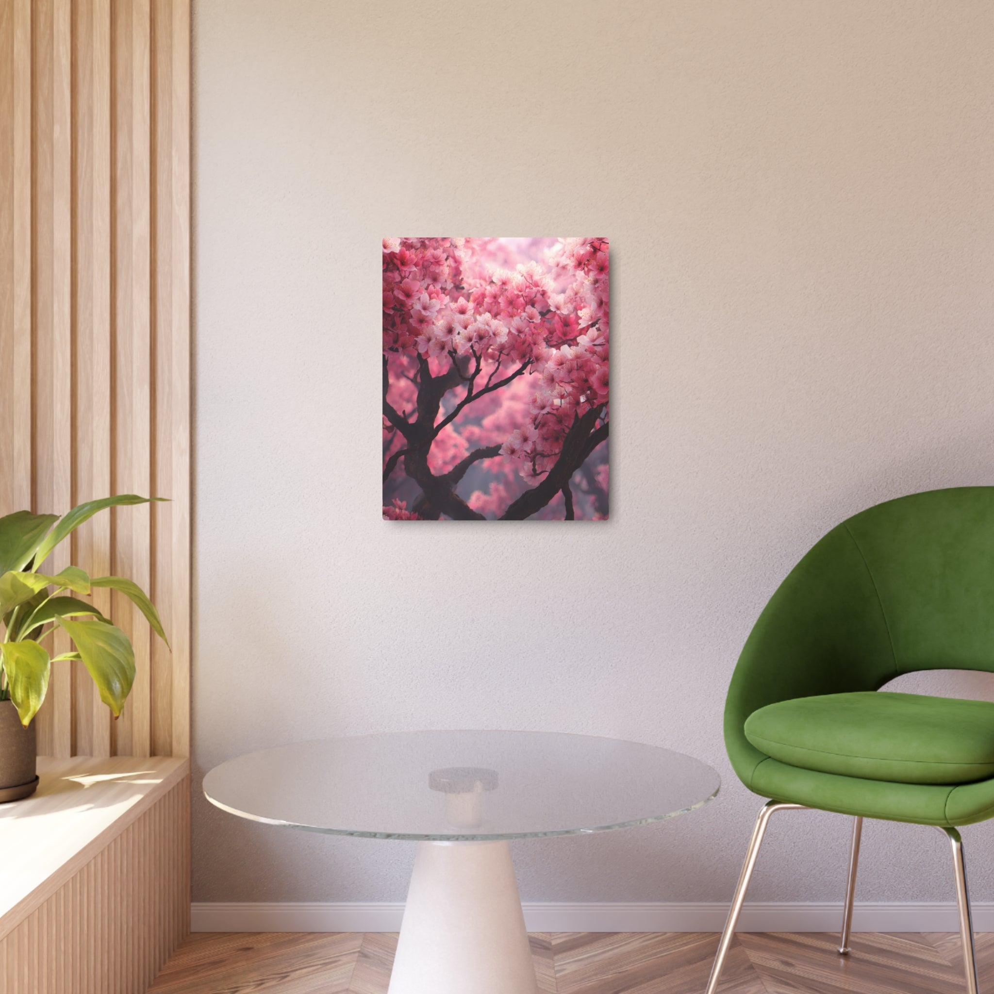 Cherry Blossom Metal Art Sign — Pink Floral Wall Decor