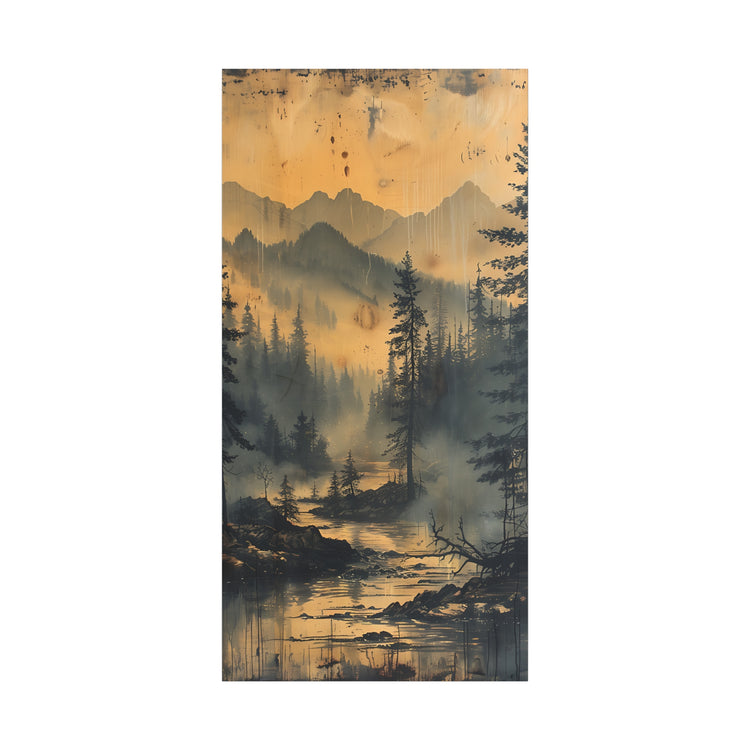 Mountain Mist Landscape Canvas Art— Rustic Pine Forest Wall Art - The Art Hub