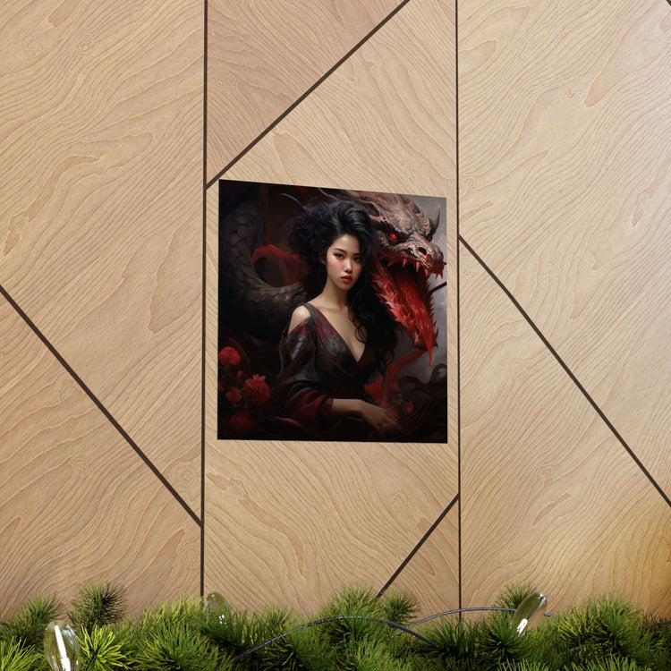 Dragon Empress Matte Poster — Dark Fantasy Portrait Wall Art - The Art Hub