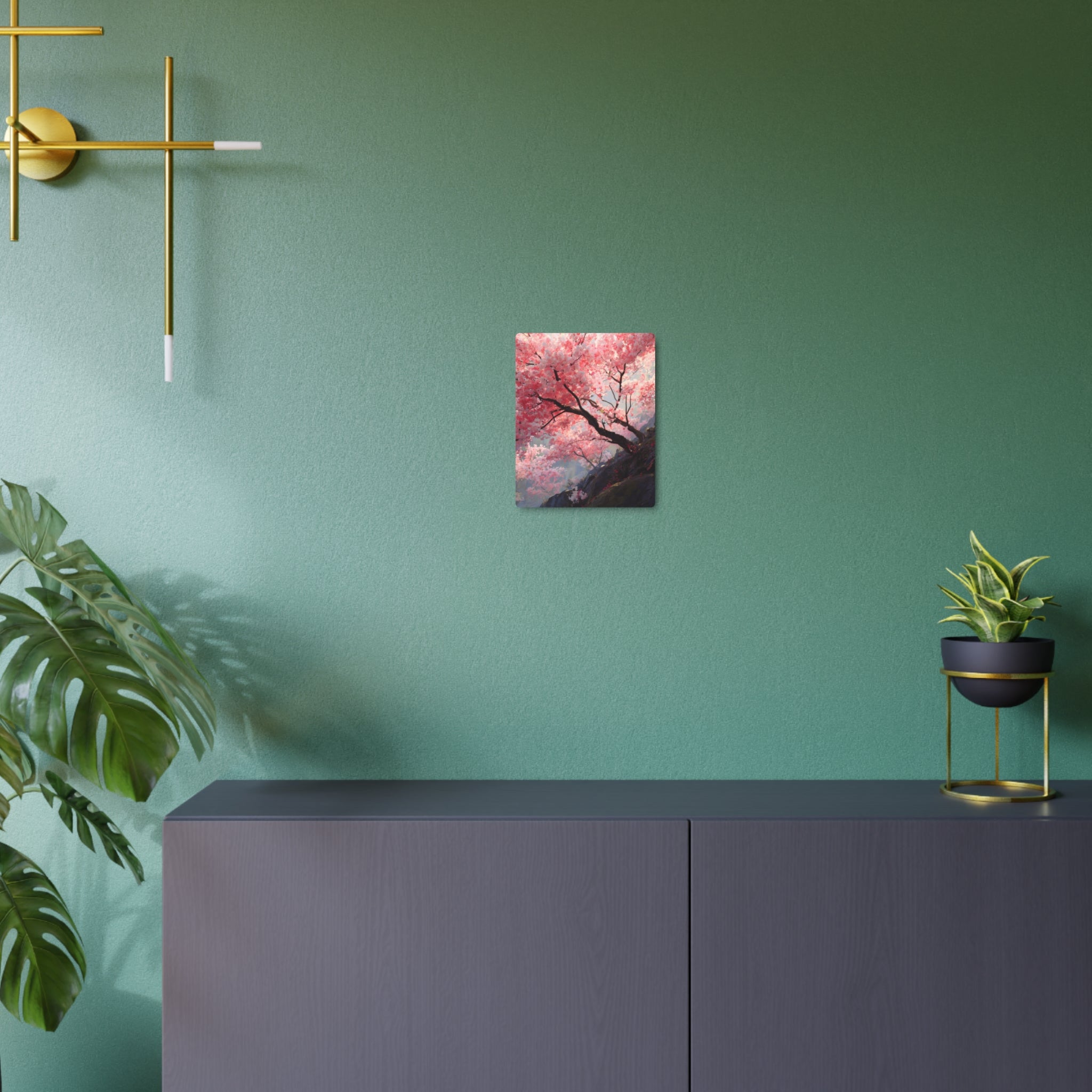Cherry Blossom Metal Art Sign — Japanese Sakura Wall Décor
