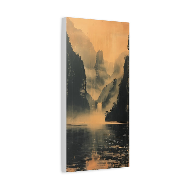 Chinese Landscape Art - Moody Mountain Lake Landscape Art - The Art Hub