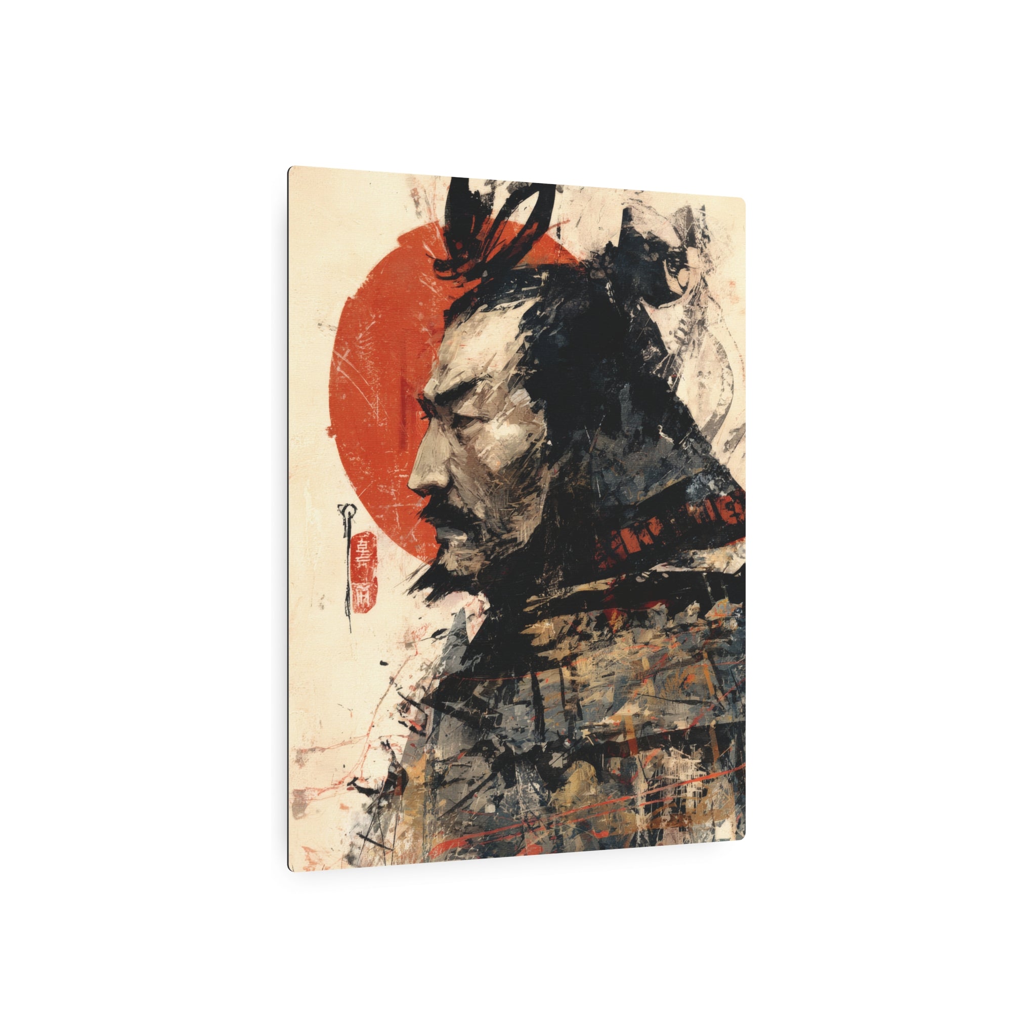 Samurai Metal Art Sign — Japanese Warrior Wall Decor