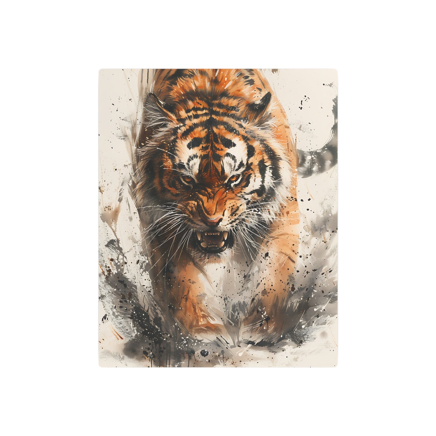 Roaring Tiger Metal Art Sign Fierce Wildlife Wall Decor - The Art Hub