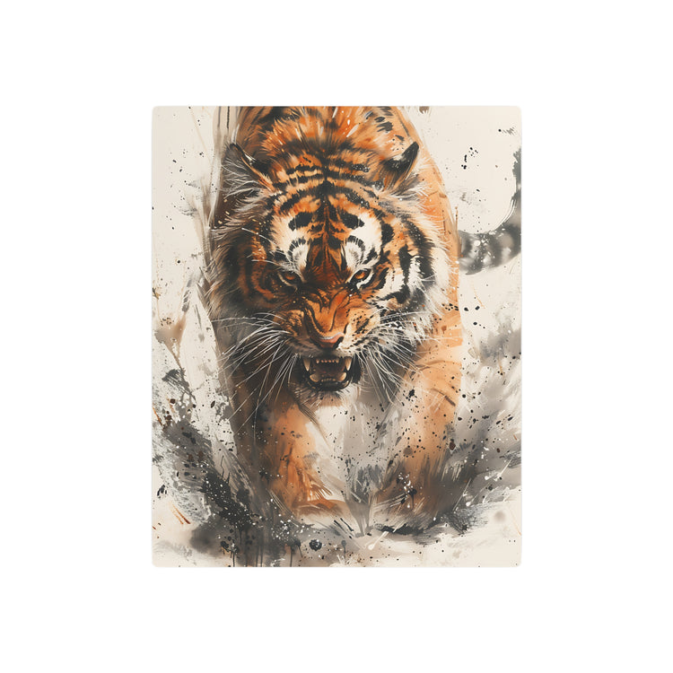 Roaring Tiger Metal Art Sign Fierce Wildlife Wall Decor - The Art Hub