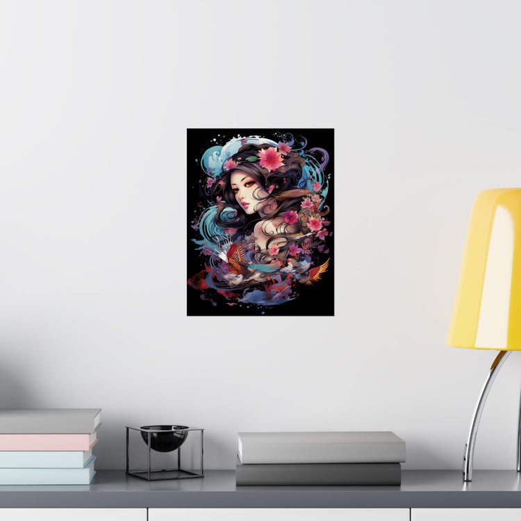 Matte Vertical Poster — Ethereal Floral Woman Art Print - The Art Hub
