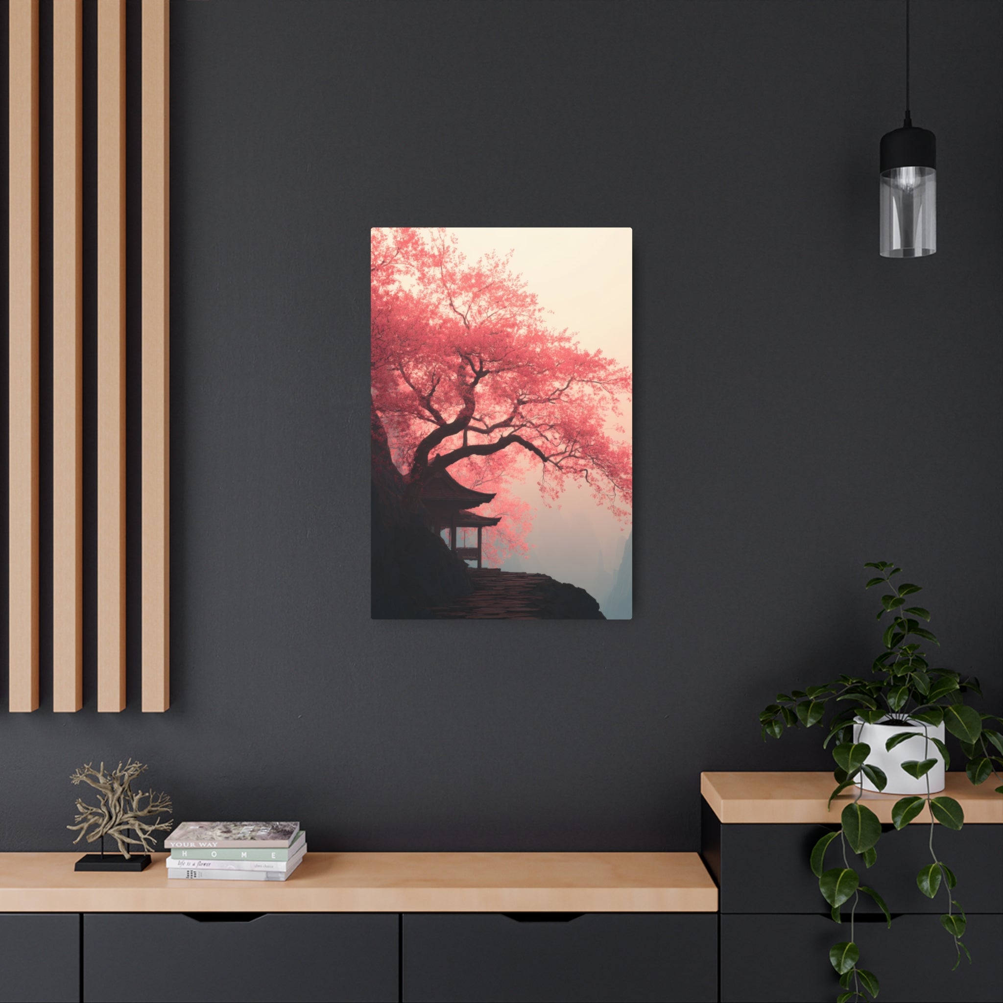 Metal Art Sign – Tranquil Cherry Blossom Zen Wall Decor