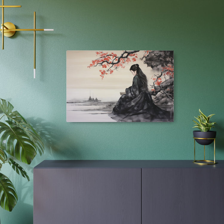 Metal Art Japanese Geisha Landscape Wall Art - The Art Hub