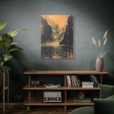 Chinese Landscape Art - Moody Mountain Lake Landscape Art - The Art Hub