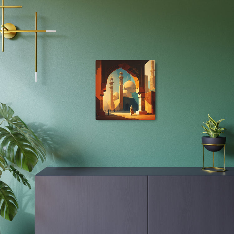 Metal Art Golden Mosque Landscape Wall Decor - The Art Hub