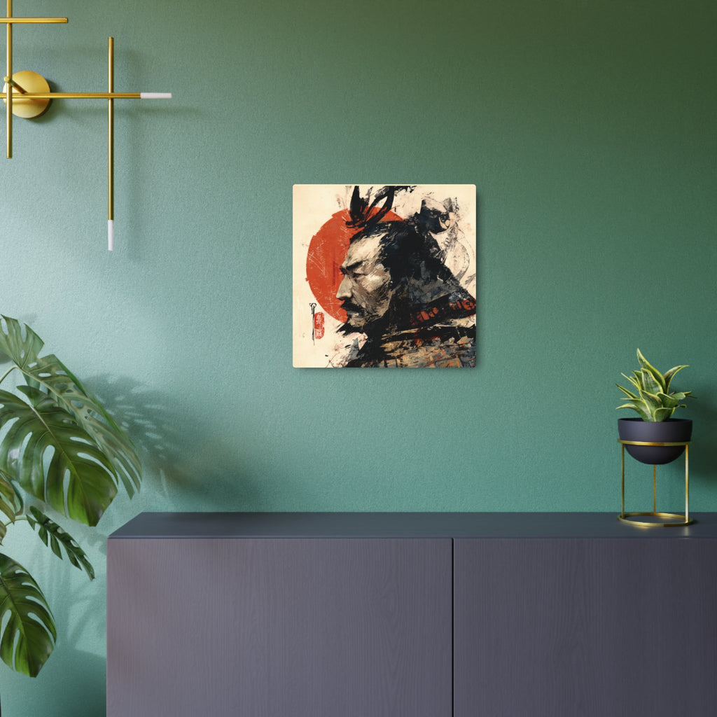 Samurai Metal Art Sign — Japanese Warrior Wall Decor