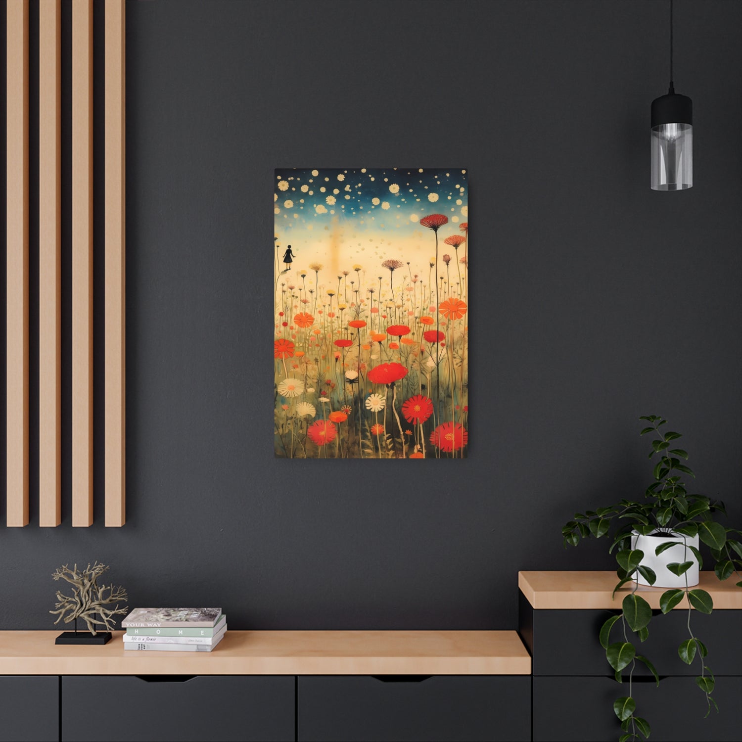 Wildflower Field Metal Art — Dreamy Poppy Meadow Wall Decor - The Art Hub