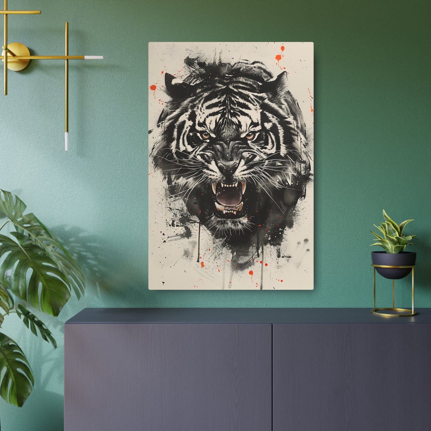 Roaring Tiger Metal Art Sign Fierce Wall Decor for Home, Office & Garage - The Art Hub
